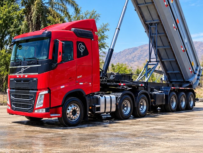 Tracto Volvo de Consorcio Kisma con volquete